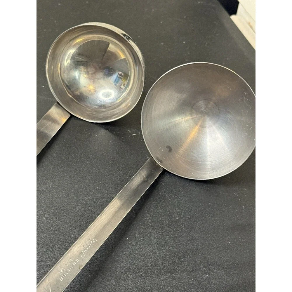 Vintage Vollrath and Polar Pair Stainless Steel 4 OZ Sauce Ladle 13